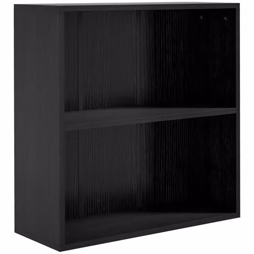 HOMCOM 2 Tier Modern Black Bookshelf with Adjustable Shelves and Back Panel, H 63.0 x W 24.0 x D 24.0 cm