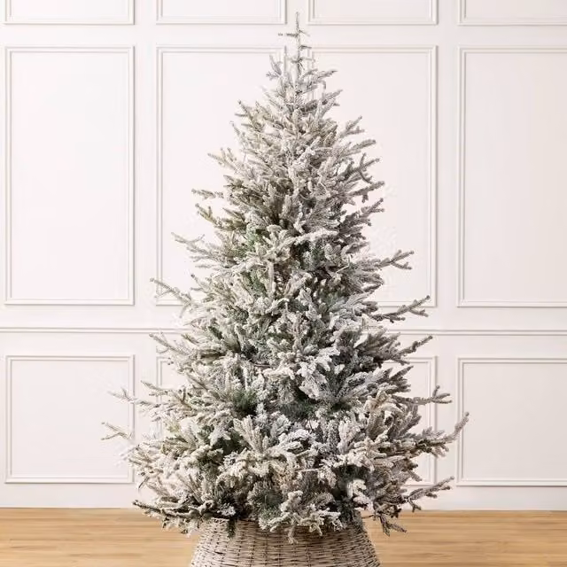 Christow Snow Flocked Verbier Fir Luxury Artificial Christmas Tree in Green