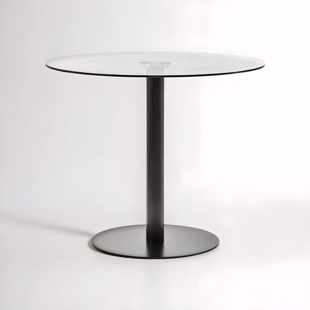 Orsina Metropolitan Round Glass and Matt Black Dining Table