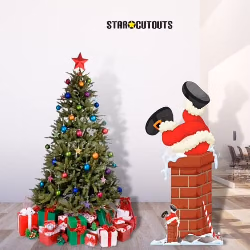 Star Cutouts SC1651 Santa Claus in Chimney Freestanding Cardboard Cutout – 5