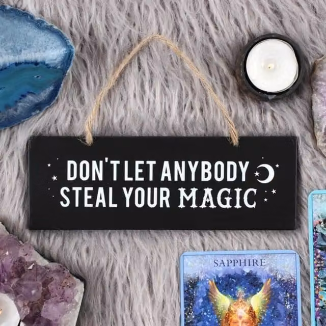 KDMD Dont Let Anybody Steal Your Magic Black Wooden Typography Wall Sign