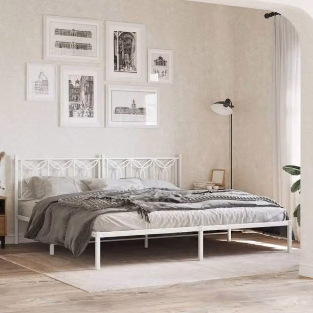 Berkfield Home Metal Headboard in White