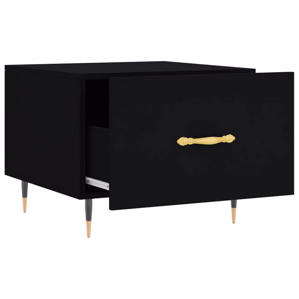 Berkfield Home Modern Black Square Coffee Table W/D/H: 50 x 50 x 40 cm – 4