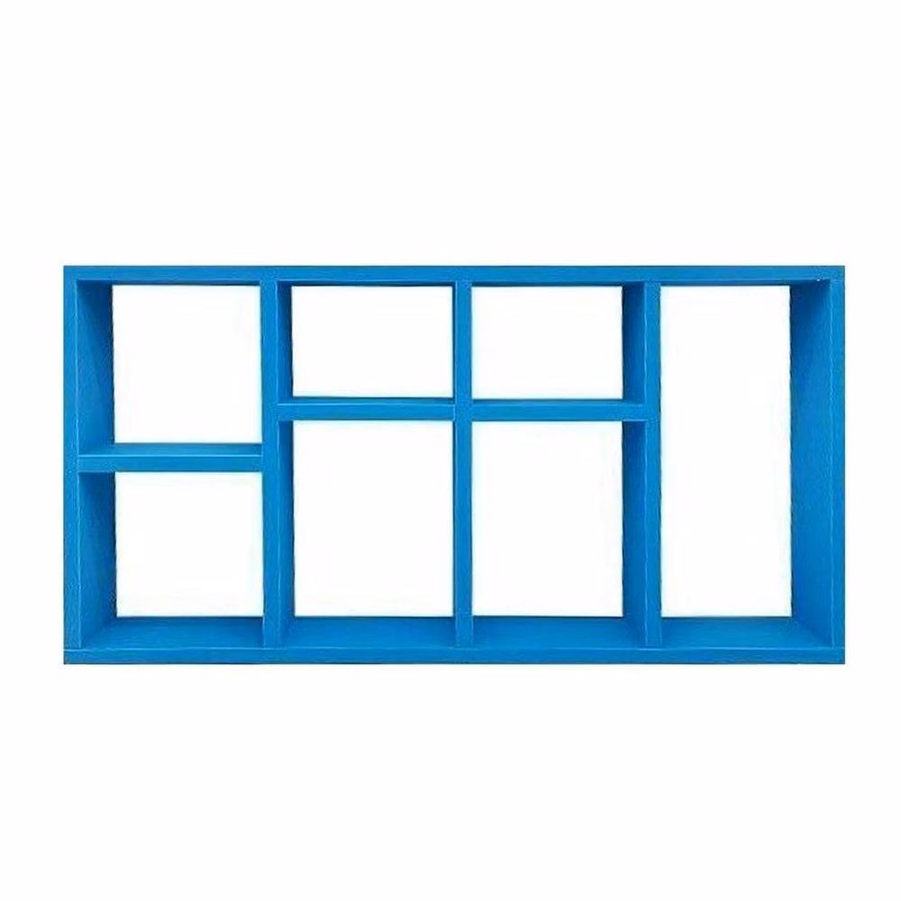 FORGEVIO Blue 7-Compartment Modern Floating Wall Mounted Display Shelves – 2