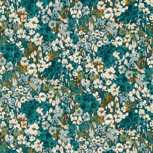 Clarke & Clarke Ennerdale Petrol and Gold Fabric