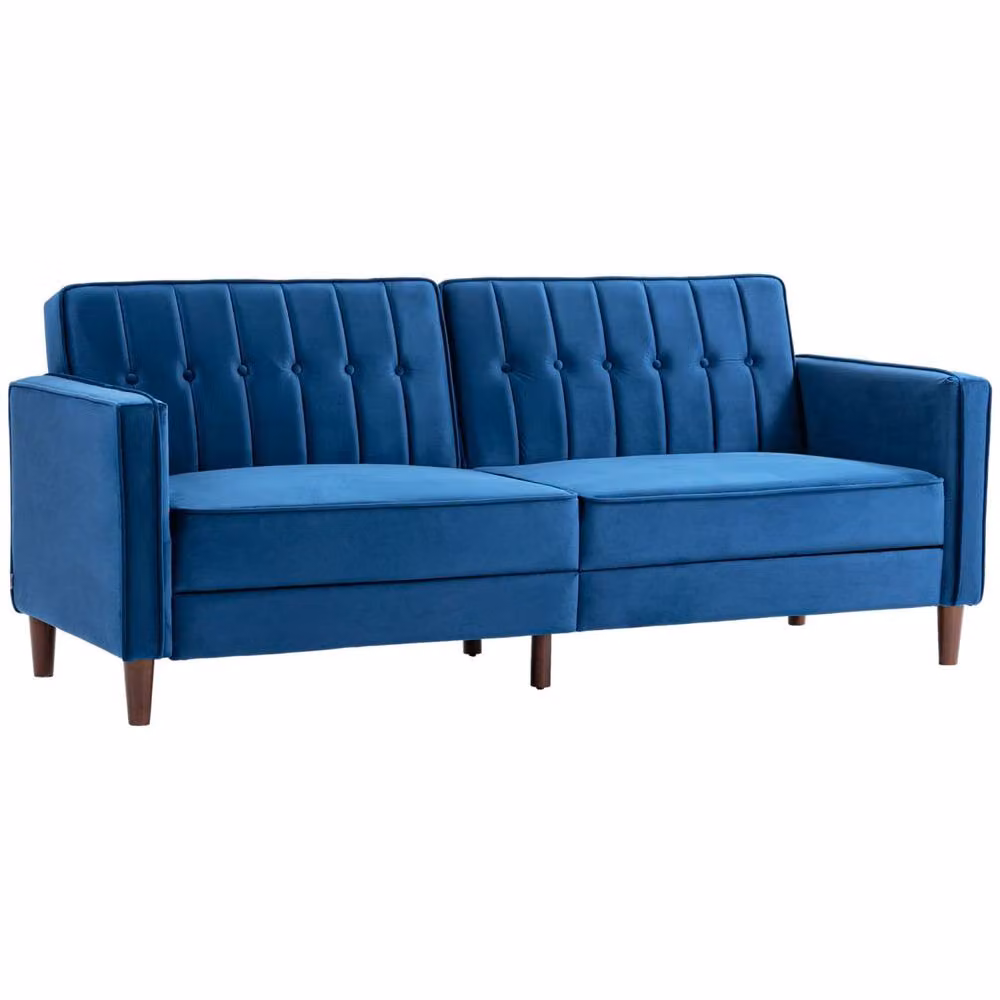 Wyld Haus Pariha Susa 3 Seater Velvet Blue Sofa Bed – 2