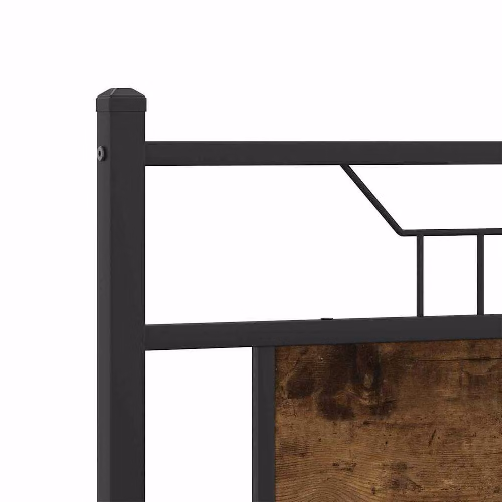 Berkfield Home Smoked Oak Bed Frame in Brown, W/D/H: 140 x 190 cm – 4