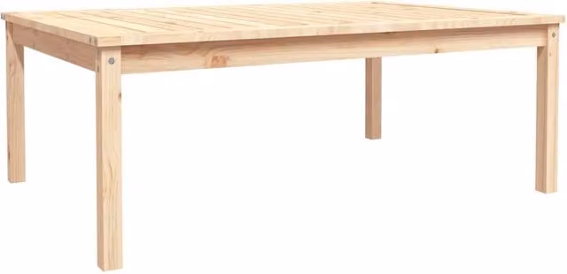 Berkfield Home Rustic Rectangular Garden Table in Beige Solid Pine, W/D/H: 121 x 82.5 x 45 cm