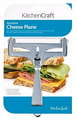 KitchenCraft Stainless Steel Cheese Slicer with Adjustable Thickness, Silver, W: 15 cm, D: 11 cm – 1