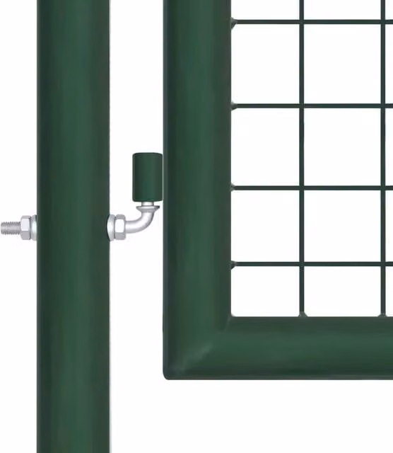 Berkfield Home Green Mesh Garden Gate in Galvanised Steel, W: 390 cm, H: 75 cm – 1