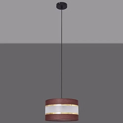 Netlighting Helen Cylindrical Pendant Ceiling Light in Brown, Gold and Black, Diameter: 25 cm – 2