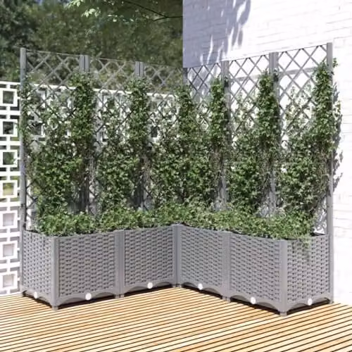 vidaXL Garden Planter Tub in Grey, W/D/H: 120 x 120 x 136 cm – 2