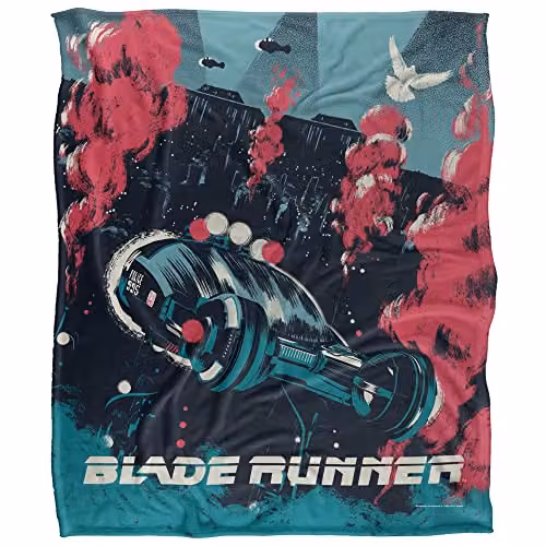 Blade Runner Skinner WB 100 Silky Touch Super Soft Fleece Throw Blanket, White, W: 152 cm, D: 127 cm