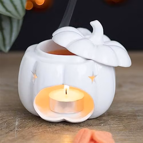 Something Different White Ceramic Pumpkin Tealight Oil Burner – 2