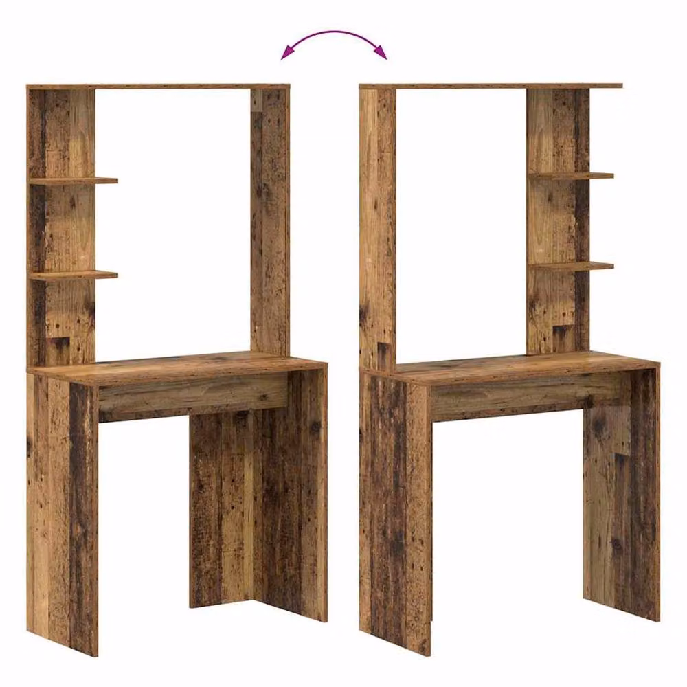 Berkfield Home Brown Reclaimed Solid Wood Writing Desk – 7
