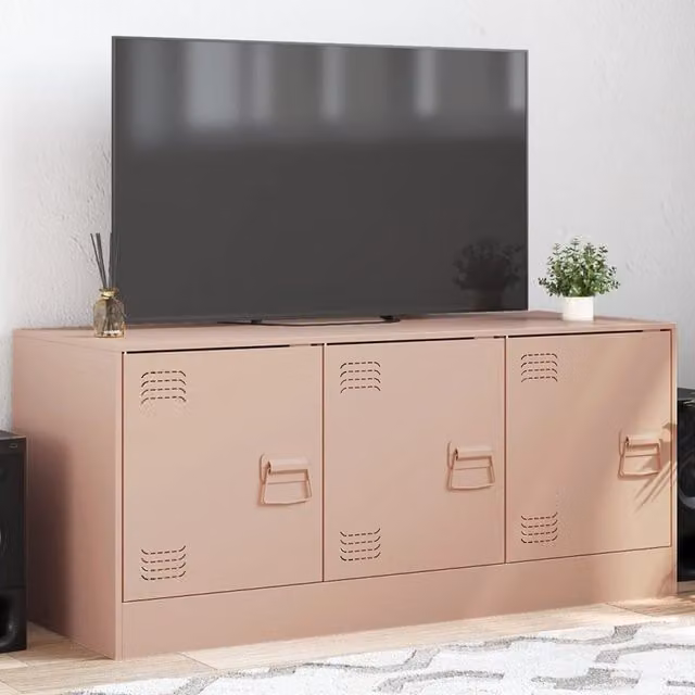 Berkfield Home Pink Industrial Metal TV Cabinet W/D/H: 99 x 39 x 44 cm – 1
