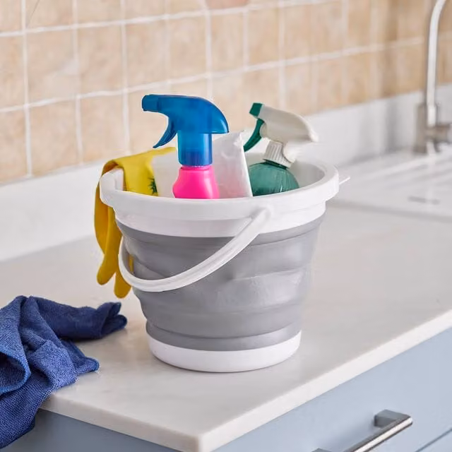 mysmartbuy Collapsible 5L Plastic Bucket with Handle in Grey