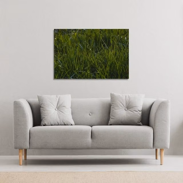 Benjamin Tate Design LTD Natural Green Grass Canvas Print, W: 114 cm, H: 77 cm