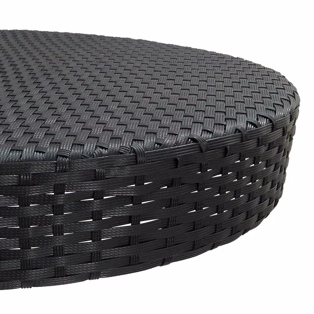 Berkfield Home Round Poly Rattan Garden Table in Black, W/D: 106 x 75.5 cm – 3