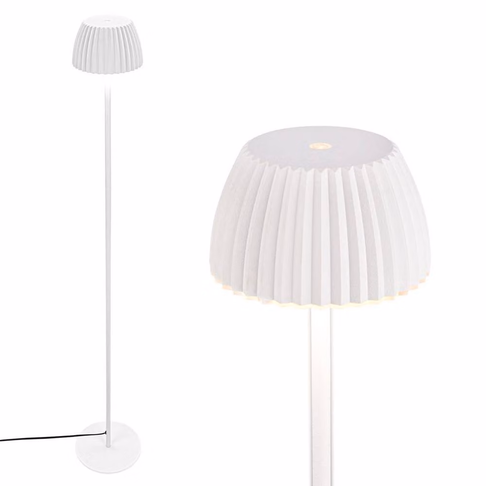 Briloner LED Floor Lamp in White, Dimmable Warm White Reading Light with USB-C, Height: 124 cm – 2