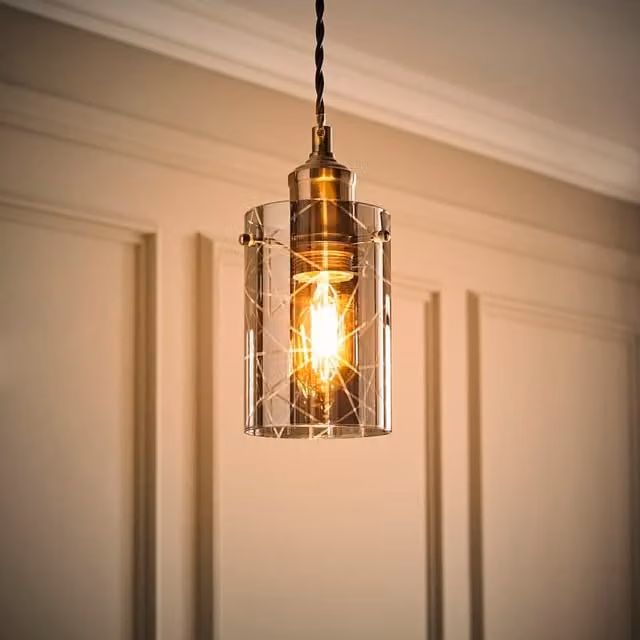 ValueLights Elsie Smoked Grey Patterned Glass Cylinder Ceiling Light Shade