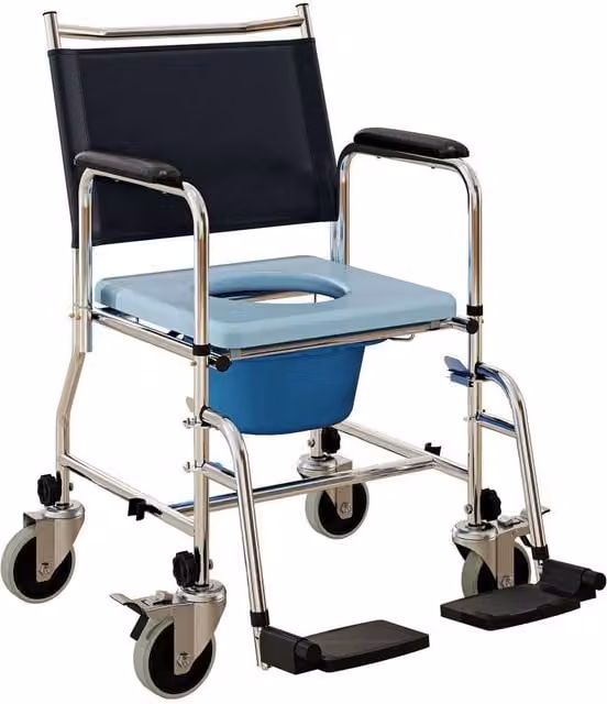 FORGEVIO Rolling Shower Chair with Wheels in Black – 1