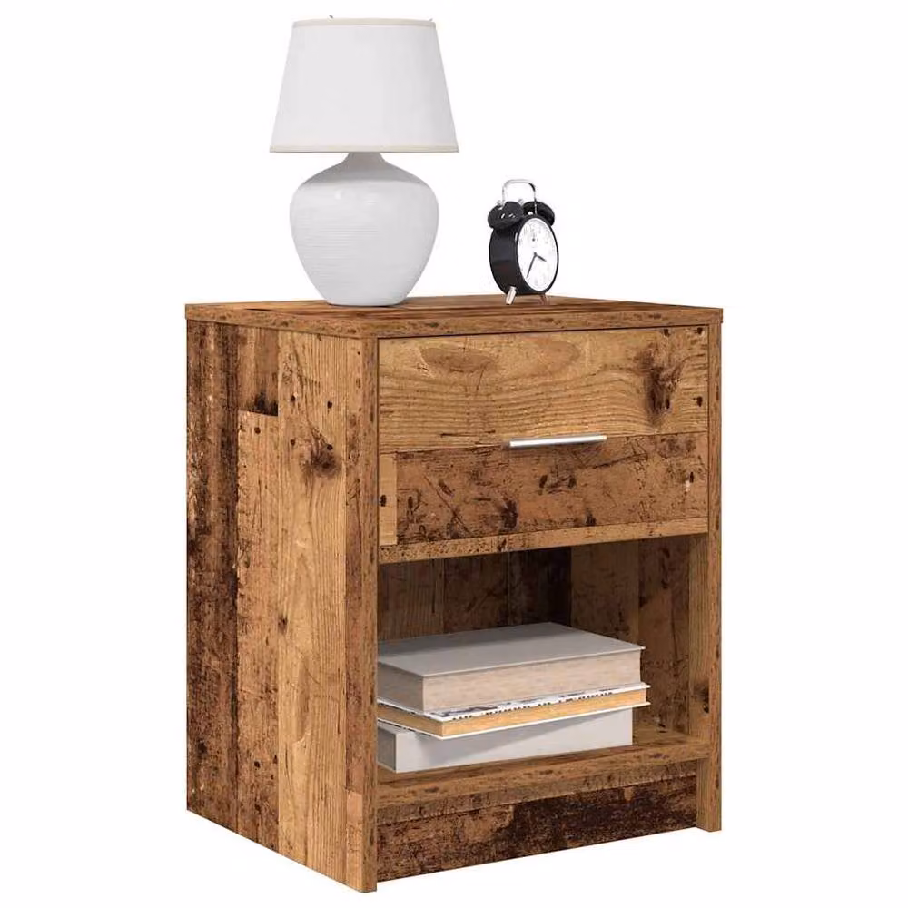 Berkfield Home Durable Bedside Cabinets with Drawer, 2 Pack, Brown, W: 40 cm, D: 34 cm, H: 50 cm – 2