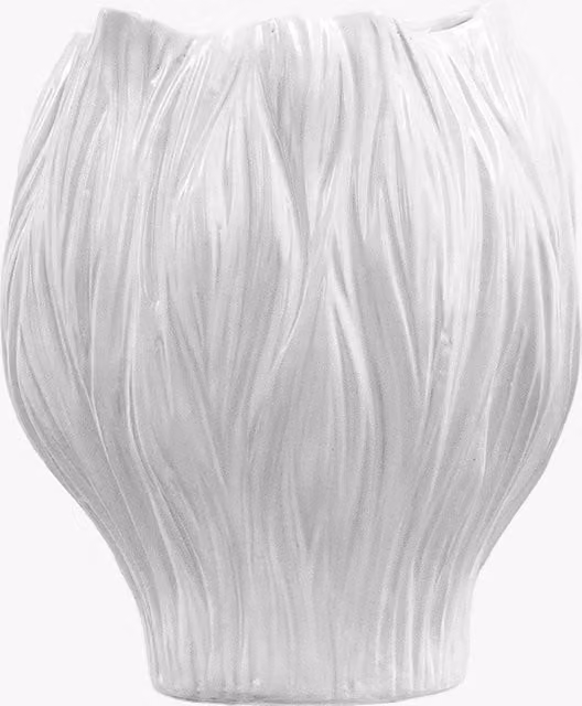 Perch & Parrow Flow Large White Ceramic Abstract Tabletop Vase