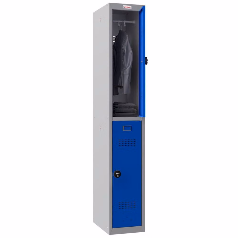 Phoenix Safe Company PL1230GBC Personal Locker in Grey and Blue with Combination Locks, H 180 cm x W 100 cm – 2