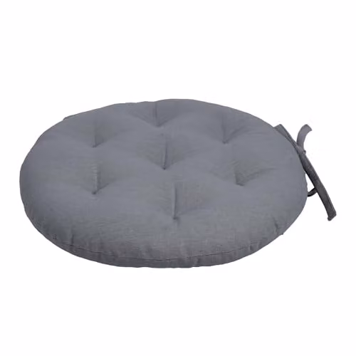 Harbour Housewares Round Grey Seat Pad with Ties, W/D/H: 40 x 40 x 5 cm – 1