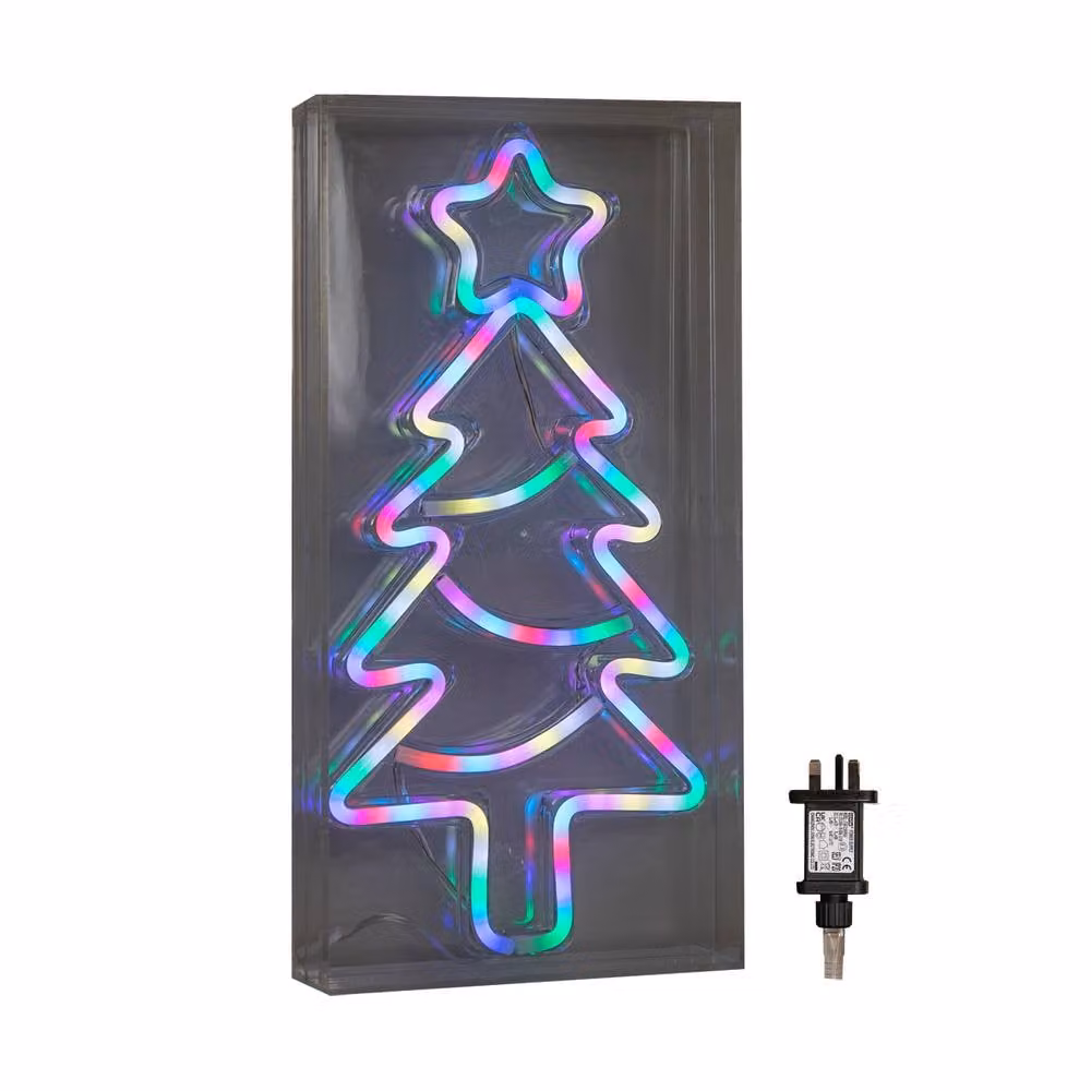 Samuel Alexander Multicolour RGB Neon Flex Christmas Tree LED Decoration with Remote Control, 30 cm – 4