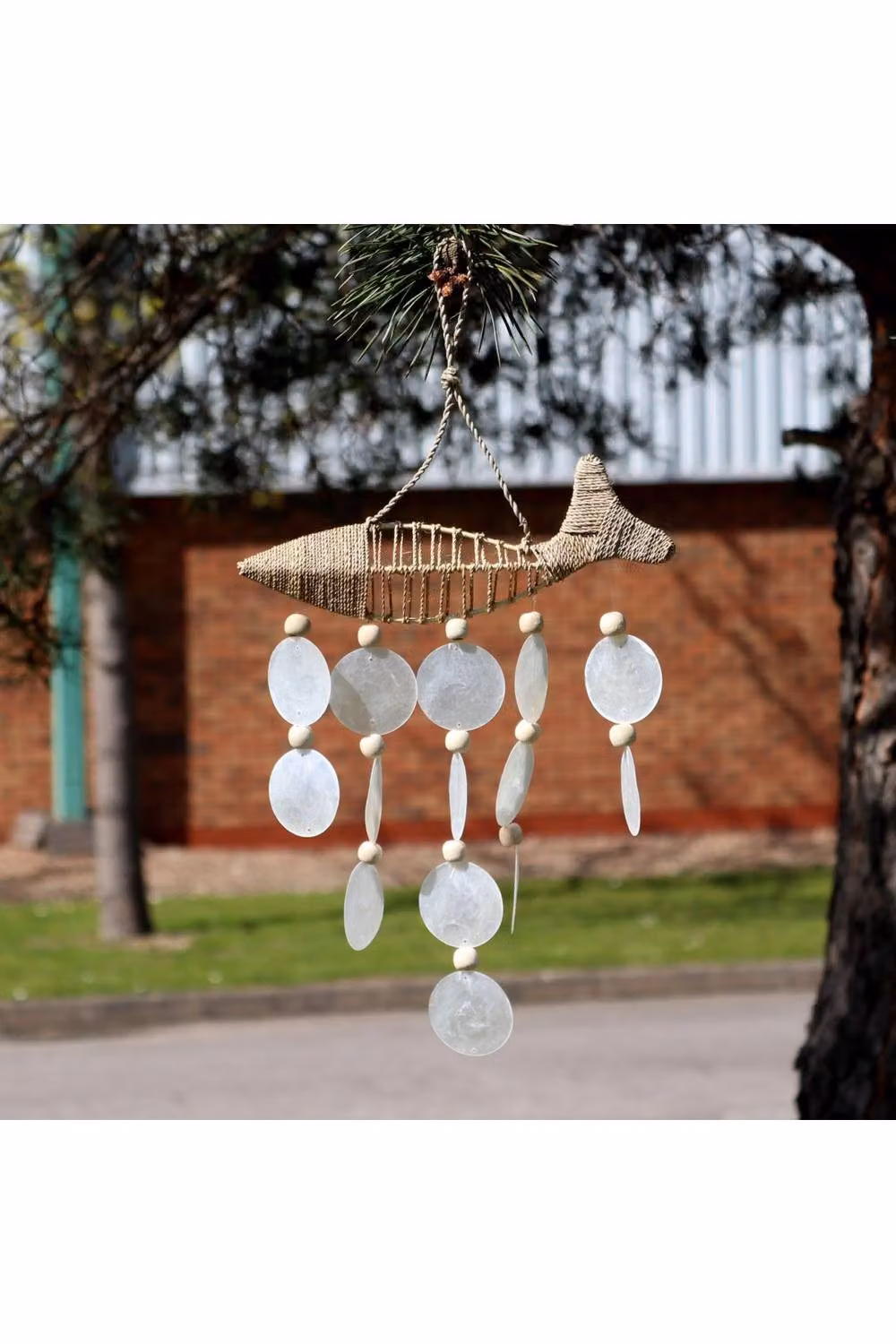 KDMD String Fish and Natural Copis Hanging Pendant Decor in White – 3