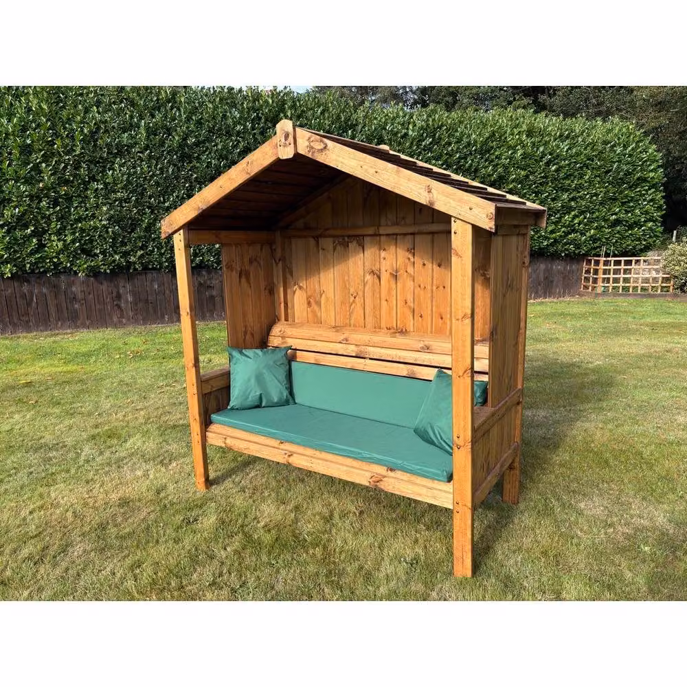 Charles Taylor Imperial Three Seater Garden Arbour in Brown with Included Cushions, W/D/H: 183 x 80 x 96 cm – 2
