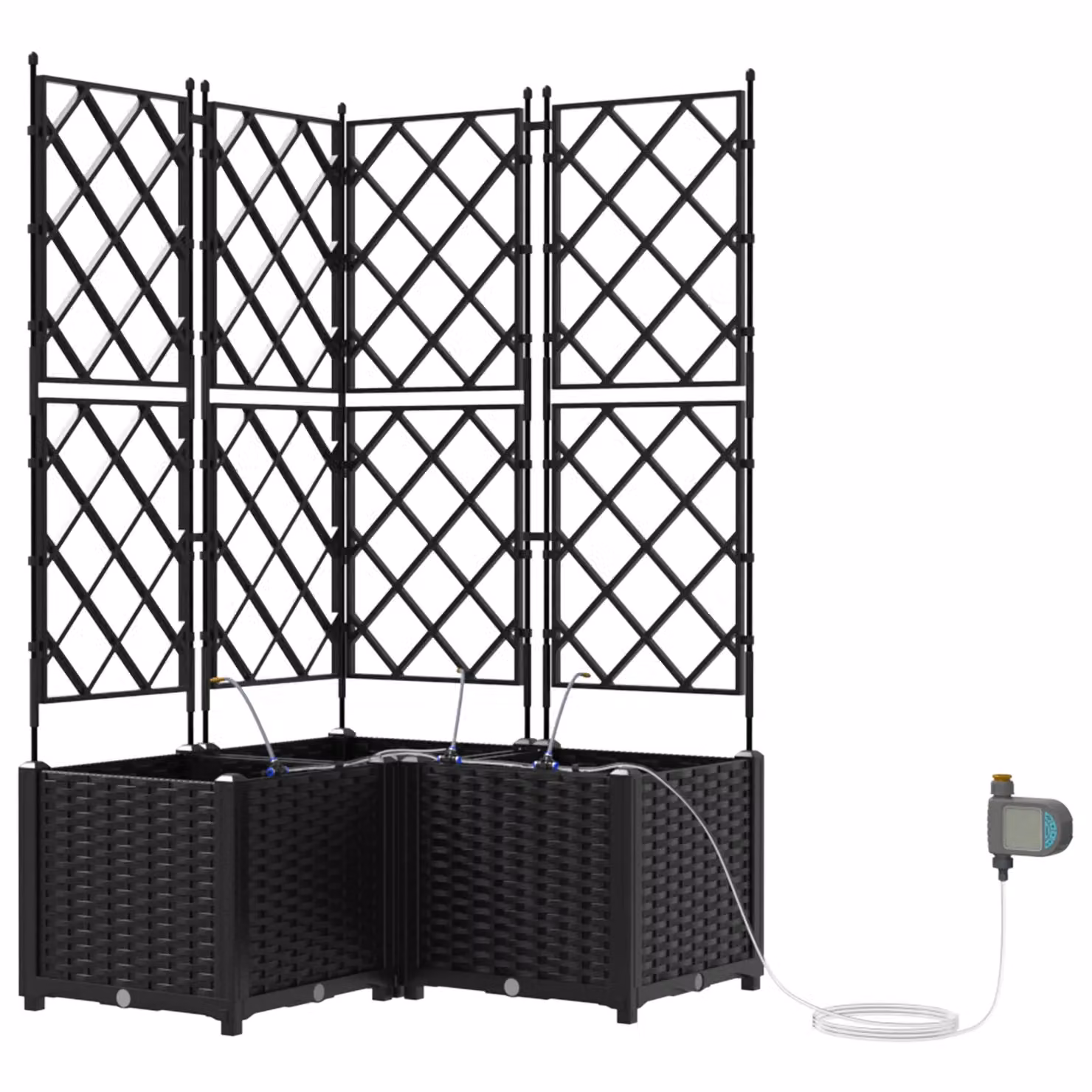 Berkfield Home Set of 3 Black Garden Planters with Water Irrigation System – 2