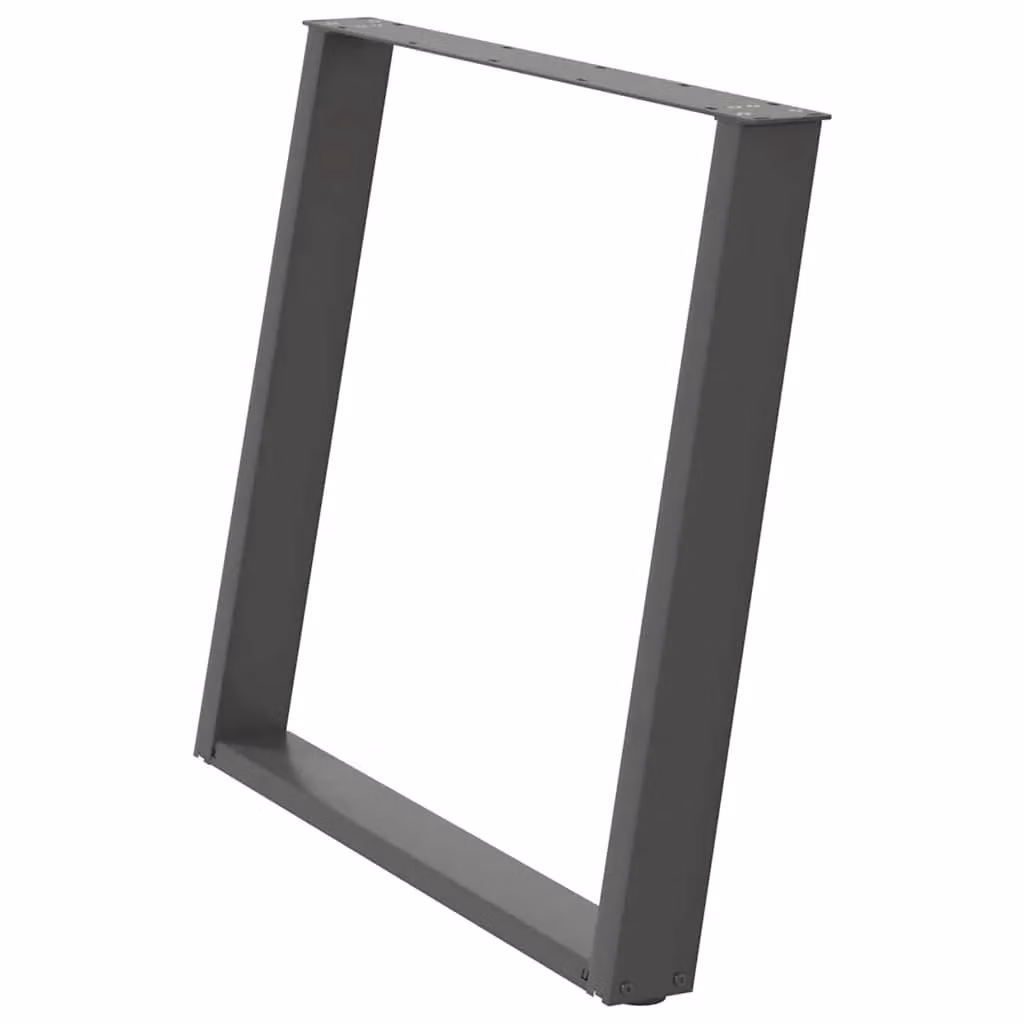 Berkfield Home vidXL U-Shaped Dining Table Legs, 2 Pieces, Anthracite and Black Steel, H: 72.5 cm, W: 90 cm – 2