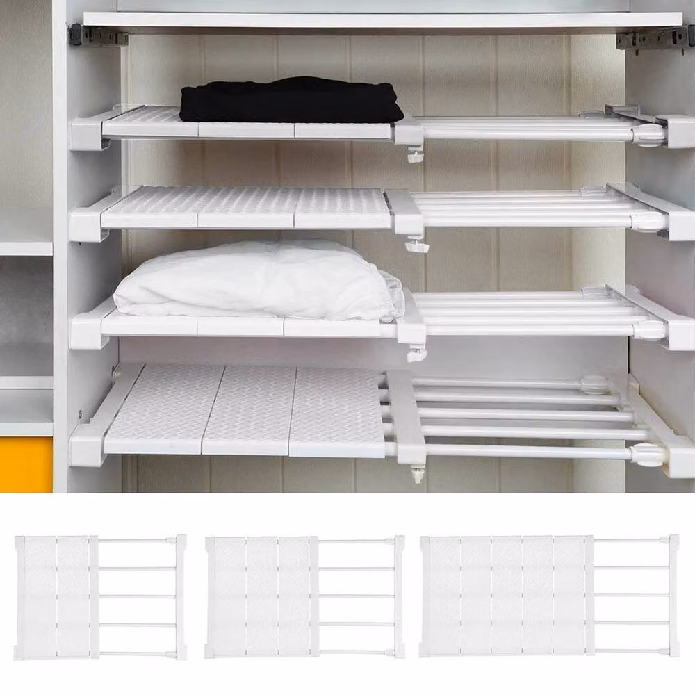 NESTLUNE White Cupboard Storage Shelves and Closet Cabinet Divider, W: 100 cm, D: 15 cm, H: 15 cm – 2