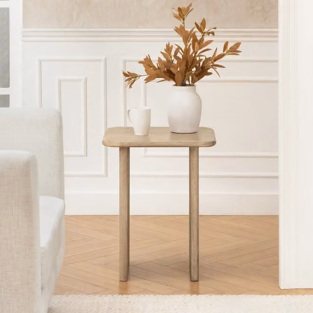 MH London Jem Solid Wood Side Table in Sand and Orange