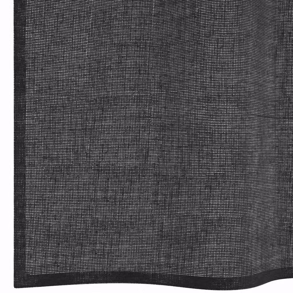 Berkfield Home Black Transparent Voile Fabric Panel Curtains with Eyelets, 2 Pack, W: 140 cm, H: 260 cm – 6