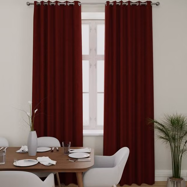 Willow Made to Measure Blackout Eyelet Curtain Panel in Red