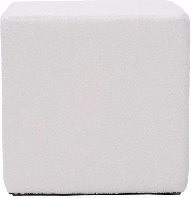Kelvenix Cube Ottoman Velvet Footstool and Make-up Chair in White – 1