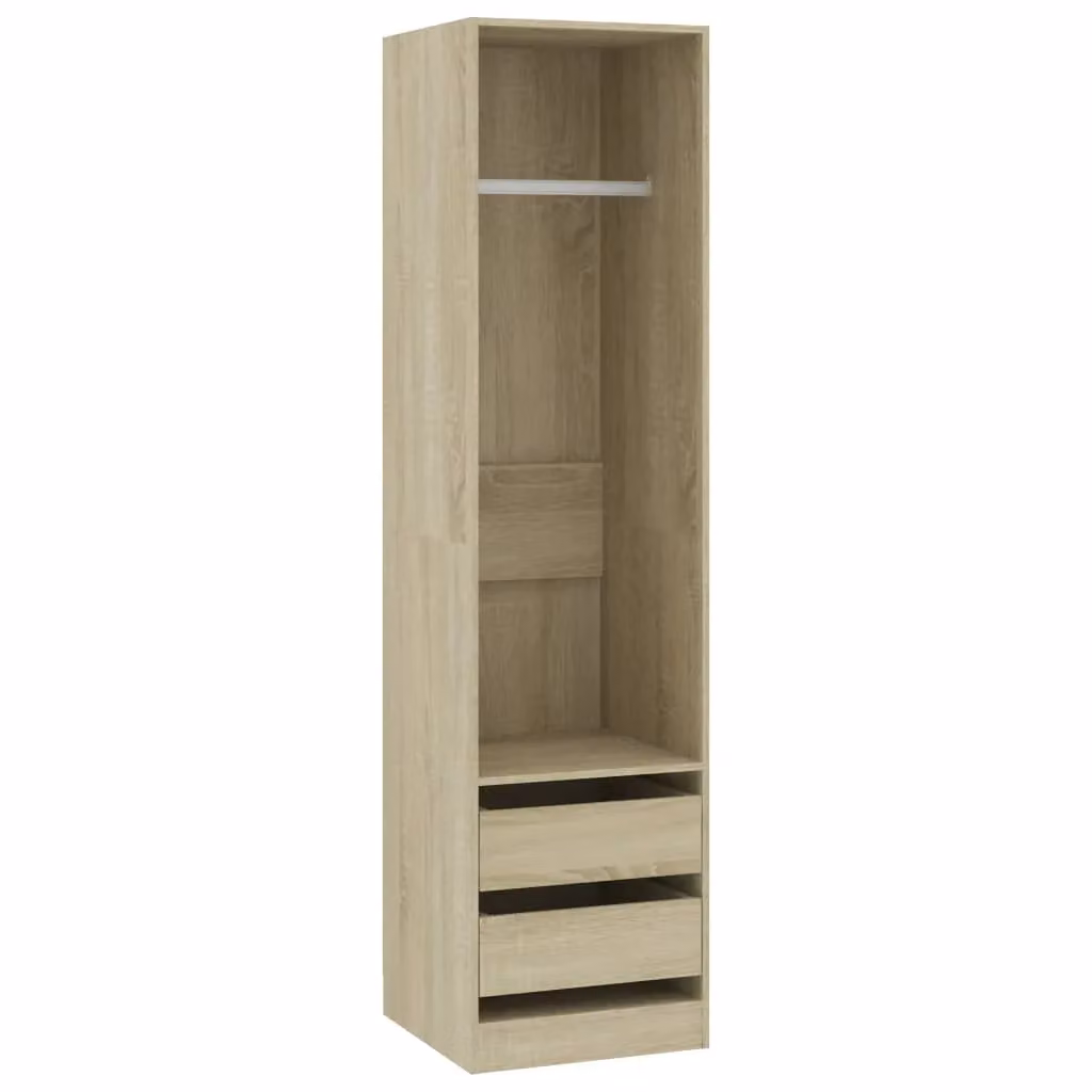 Berkfield Home Sonoma Oak Wardrobe with Internal Drawers and Hanging Rod, Brown, W/D/H: 50 x 50 x 200 cm – 2