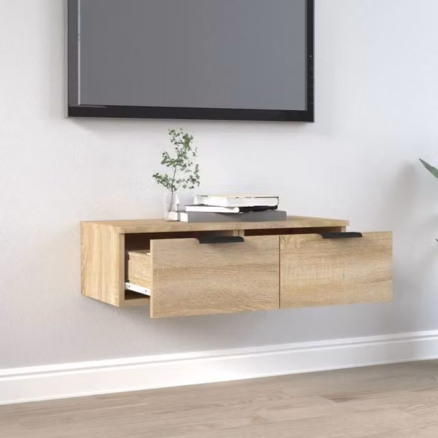 Berkfield Home Sonoma Oak Wall Cabinet in Light Brown, W: 68 cm, D: 30 cm, H: 20 cm – 1