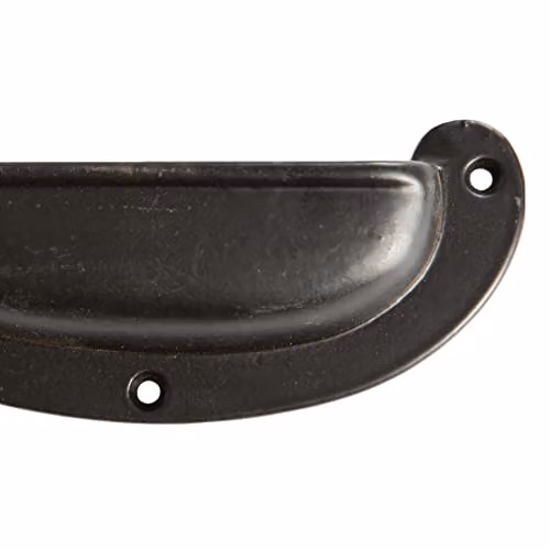 Hammer and Tongs Matt Black Iron Wide Lipped Cabinet Drawer Handles, Pack of 10, W: 130 mm, H: 50 mm – 3