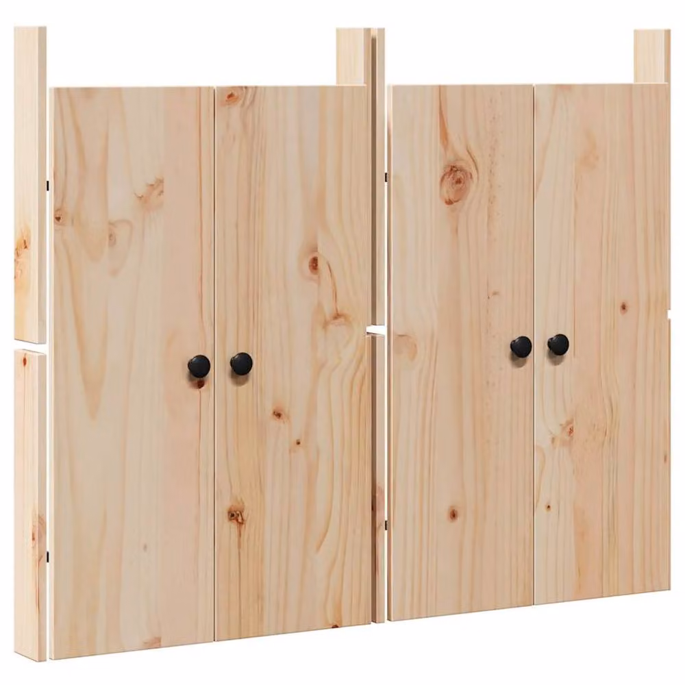 Berkfield Home Outdoor Kitchen Solid Wood Pine Doors, 2 Pack, Cream, W/D/H: 50 x 9 x 82 cm – 3