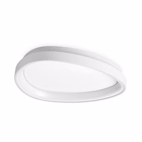 Netlighting Gemini White Integrated LED Semi Flush Ceiling Light, 42 cm, 3000 lm, Warm White