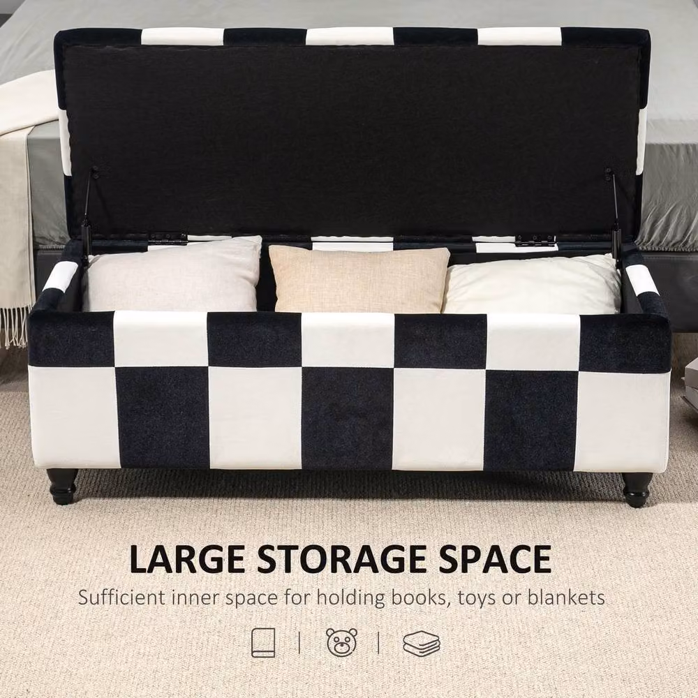 STILVORA Multicolour Storage Ottoman with Padded Top, Width: 114 cm – 4