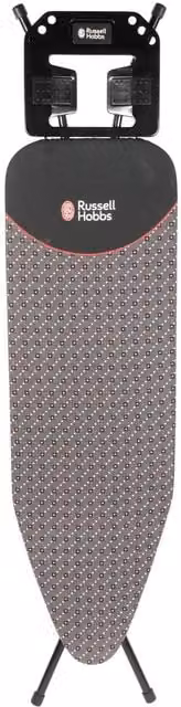 Russell Hobbs Patterned Ironing Board in Black and Grey with Height Adjustment, Foldable Design and Iron Rest
