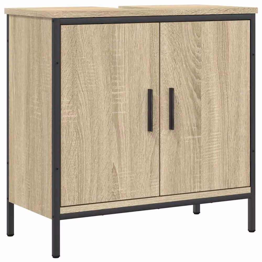 Berkfield Home Sturdy Bathroom Sink Cabinet in Sonoma Oak, Beige, W/D/H: 60 x 30 x 60 cm – 2