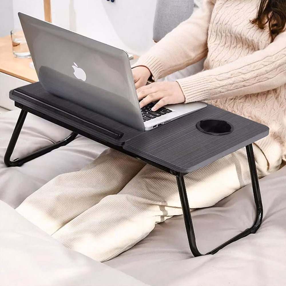 FORGEVIO Black Adjustable Folding Laptop Table Stand and Bed Tray with 5 Height Levels – 4