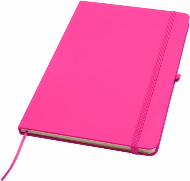 Generic Spectrum Plus A5 Lined Hardcover Notebook with Bookmark and Elastic Closure, Pink